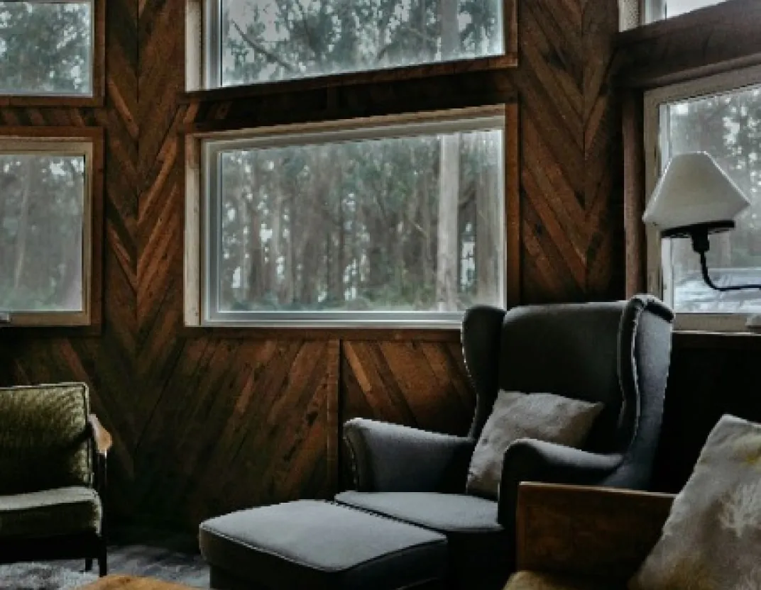 Wood wall in living room