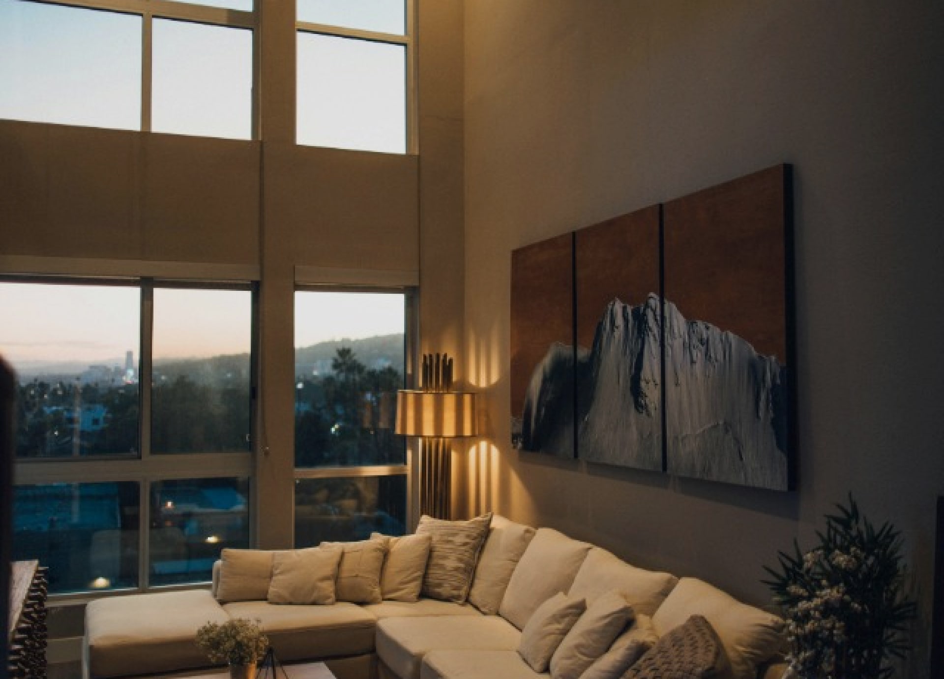 Yellow chair in living room